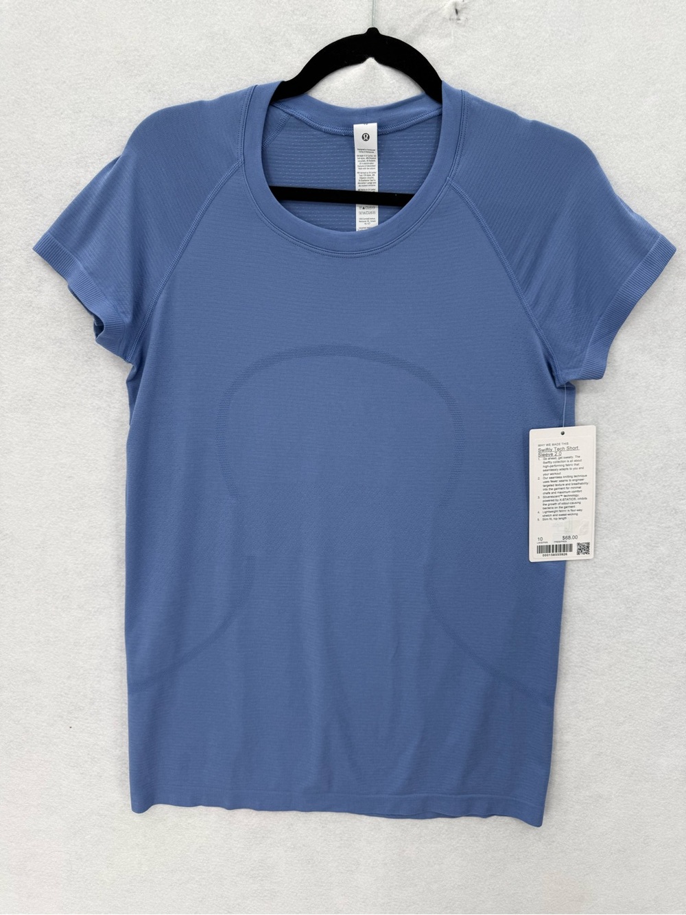 NWT Lululemon Swiftly Tech Short-Sleeve Shirt 2.0 *Hip‎ Length Prep Blue Size 10
